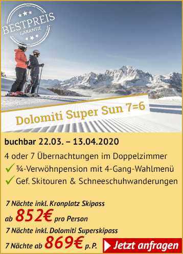 Pauschale Dolomiti Super Sun